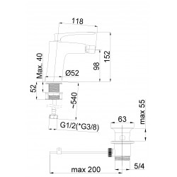 Bidetová stojánková baterie AERO-16