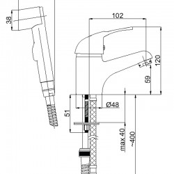 Umyvadlová stojánková vodovodní baterie PRINCE P-17 STAR s bidetovou sprškou