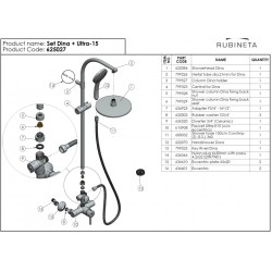 Termostatická batéria THERMO-15 s príslušenstvom ETNA
