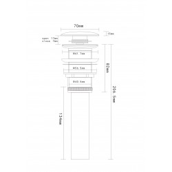Umývadlový výpust click-clack bez prepadu CHROM