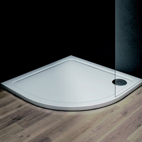 Čtvrtkruhová mramorová sprchová vanička VENETS R550