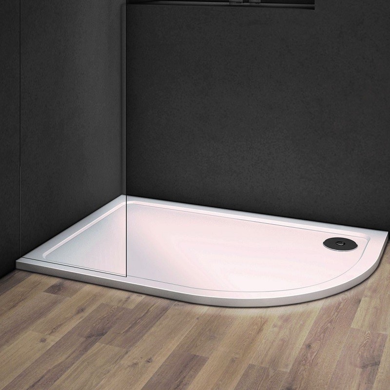 OLSEN SPA Asymetrická čtvrtkruhová sprchová vanička VENETS,  Rozměr A - 100 cm, Rozměr B - 80 cm, Způsob provedení - Levá (VANKASCTVR8010L)