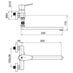 Vanová a sprchová baterie STATIC-12/C