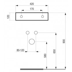 Umyvadlo PIENO - nástěnné i na desku 42×42×12 cm