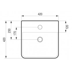 Umyvadlo PIENO - nástěnné i na desku 42×42×12 cm