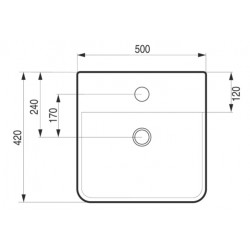 Umyvadlo PIENO - nástěnné i na desku 50×42×12 cm