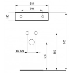 Umyvadlo PIENO - nástěnné i na desku 51,5×38,5×15 cm