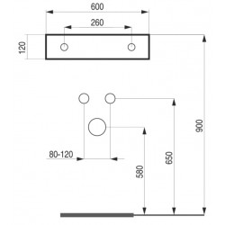 Umývadlo PIENO - nástenné aj na dosku 60×42×12 cm