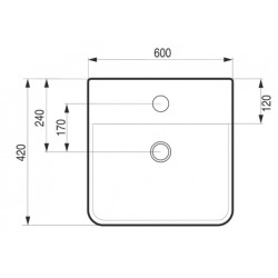 Umývadlo PIENO - nástenné aj na dosku 60×42×12 cm