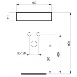 Umývadlo na dosku PIEGA 45×11 cm