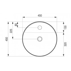 Umývadlo na dosku PIEGA 45×11 cm