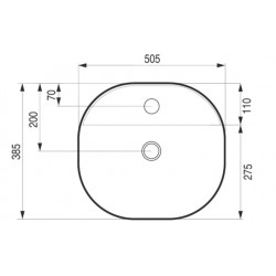 Umyvadlo na desku PIEGA 50,5×38,5×12 cm