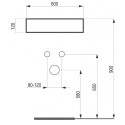 Umyvadlo na desku OBLIQUE