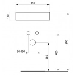 Umyvadlo na desku GRINZA 45×45×11 cm