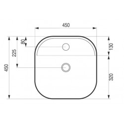 Umyvadlo na desku GRINZA 45×45×11 cm
