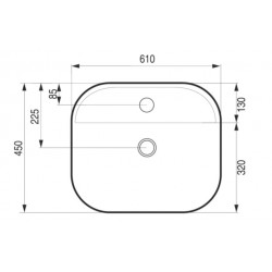 Umývadlo na dosku GRINZA 61×45×11 cm