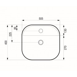 Umyvadlo na desku GRINZA 50,5×40×13 cm