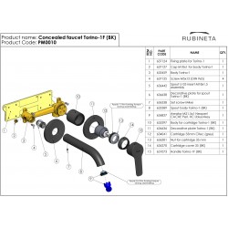 Podomítková umyvadlová baterie TORINO-1F set Černá