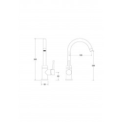 Vysoká stojánková umyvadlová baterie ILLUSION I Černá