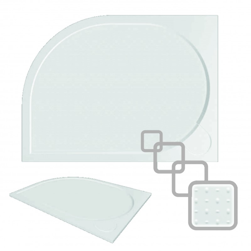 Asymetrická čtvrtkruhová sprchová vanička LAKA