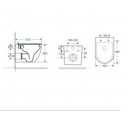 Závěsné WC ARCO II. RIMLESS se SLIM sedátkem Soft-close
