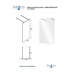 Walk-in sprchový kout AVEO DUE BLACK