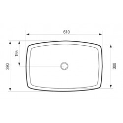 Umyvadlo SPIGOLO 61 × 39 × 14 cm - na desku