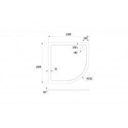 Čtvrtkruhová mramorová sprchová vanička VENETS