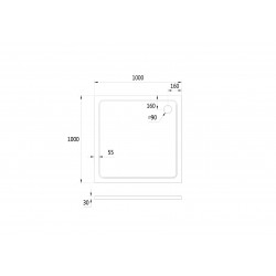 Čtvercová mramorová sprchová vanička VENETS