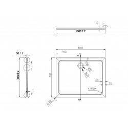 Obdelníková mramorová sprchová vanička VENETS