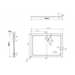 Obdelníková mramorová sprchová vanička VENETS