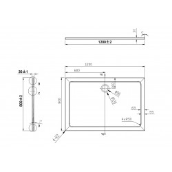 Obdelníková mramorová sprchová vanička VENETS