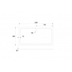 Obdelníková mramorová sprchová vanička VENETS
