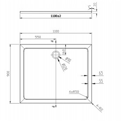 Obdelníková mramorová sprchová vanička VENETS