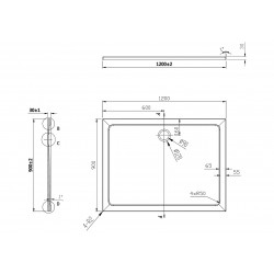 Obdelníková mramorová sprchová vanička VENETS