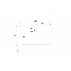 Obdelníková mramorová sprchová vanička VENETS