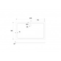 Obdelníková mramorová sprchová vanička VENETS