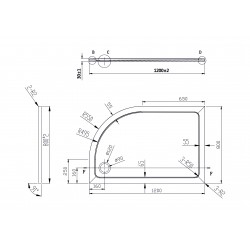 Asymetrická čtvrtkruhová sprchová vanička VENETS