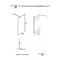 Walk-in sprchovací kút AVEO BLACK