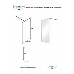 Walk-in sprchový kout AVEO BLACK