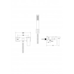 Nástenná vaňová batéria MODERN/VARIUM s príslušenstvom Chróm