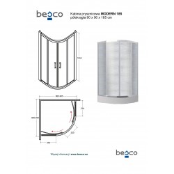 Štvrťkruhový sprchovací kút MODERN 185