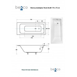 Obdélníková vana TALIA SLIM