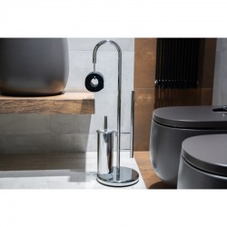 WC štětka + držák papíru, pochromovaný kov