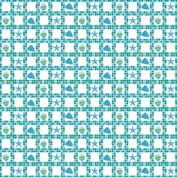 Koupelnový závěs plast KD02100272 - bílá, modrá a zelená