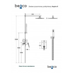 Podomítkový sprchový set SLIM ASPIRA II černá