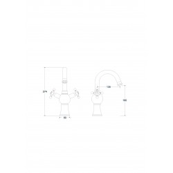 Stojanková umývadlová batéria RETRO II Zlatá
