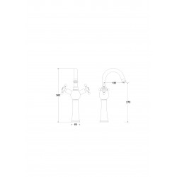 Vysoká stojánková umyvadlová baterie Retro I