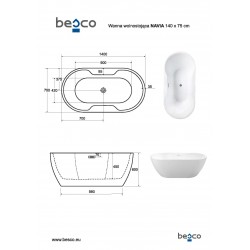 Volně stojící vana NAVIA bílá