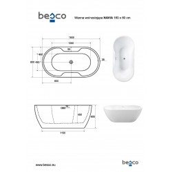 Volně stojící vana NAVIA bílá